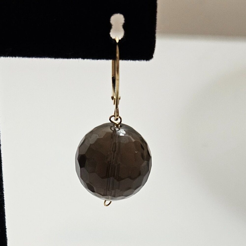 14k and Smoky Quartz earrings - Picture 2 of 5